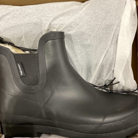 TRETON Ladies LINA Faux Fur Lined Chelsea Rain Booties size 10 - Picture 4 of 5
